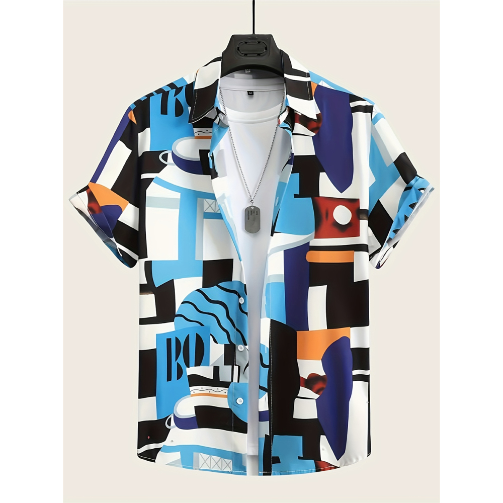 3D Printing Cancer - Hawaiian Shirts 3D Printed Geometry Men's