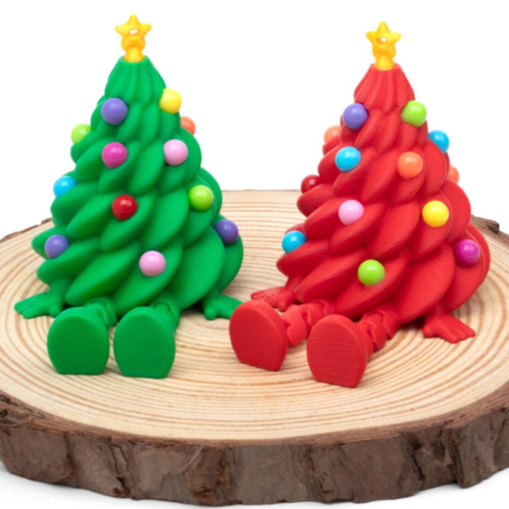 3D Printing Gif - 3D Printed Christmas Tree Figures Multi-joint