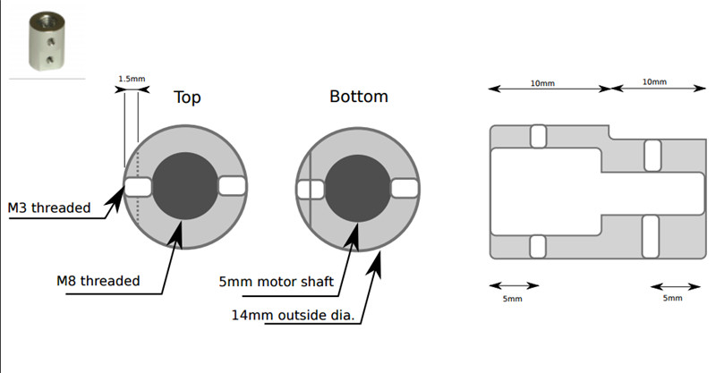 2pcs Z-axis Motor coupling M5/ - 3D Printing Z Axis 评论和价格