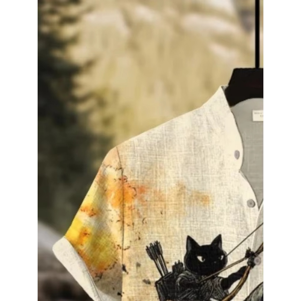 Men's Shirt Cartoon Cat Dinosa - 3D Printing Cancer 评论和价格