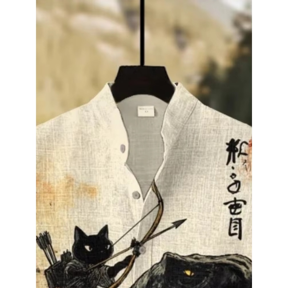 Men's Shirt Cartoon Cat Dinosa - 3D Printing Cancer 评论和价格