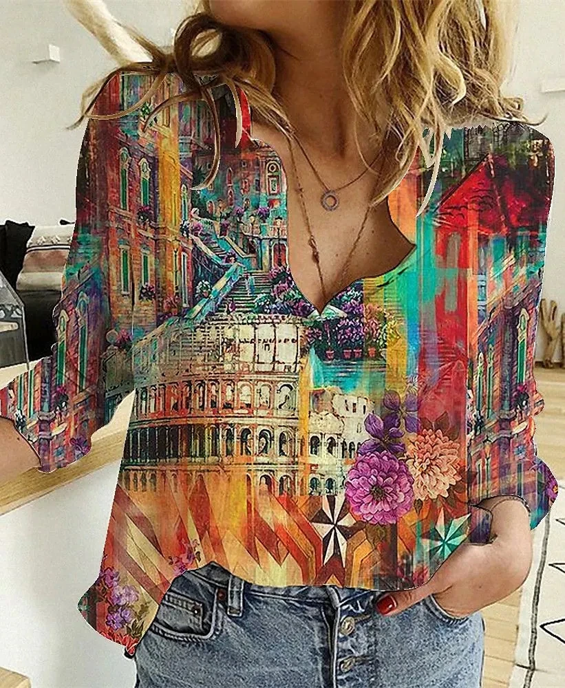 Elegant Loose Shirt Woman Week - 3D Printing Cancer 评论和价格