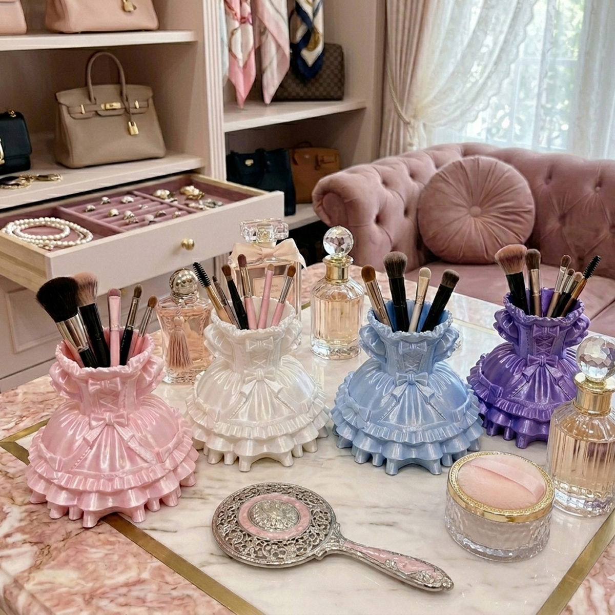 Princess Dress Makeup Brush Ho - 3D Printing Holder 评论和价格